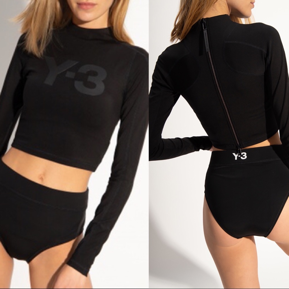 NWT Y-3 Adidas Rash Guard Long Sleeve Crop Top GT5241